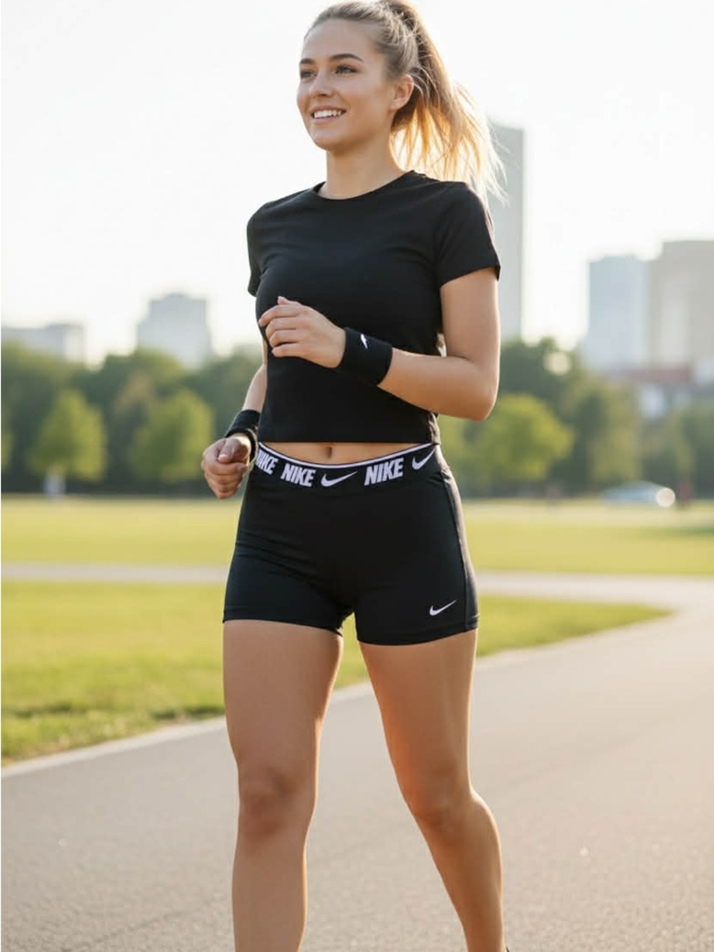 Nike Woman’s Logo Tape Athletic Shorts - Size Large - NWT